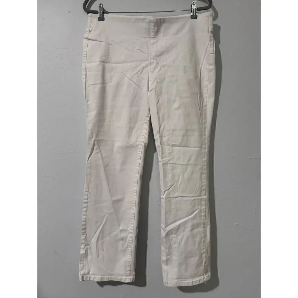 Soft surroundings white pull on jeans PL